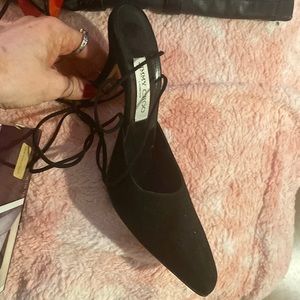 Jimmy choo black suede tie ups